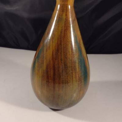 Hand Crafted Polished Wood Vase- Approx 8" Tall
