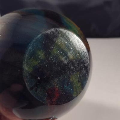 Hand Crafted Polished Wood Vase- Approx 8" Tall