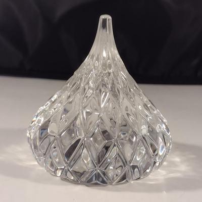 Diamond Pattern "Hershey's Kiss" Shaped Paperweight- Approx 3 1/4" Tall