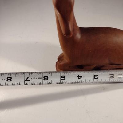 Hand Carved Wooden Gazelle/Antelope
