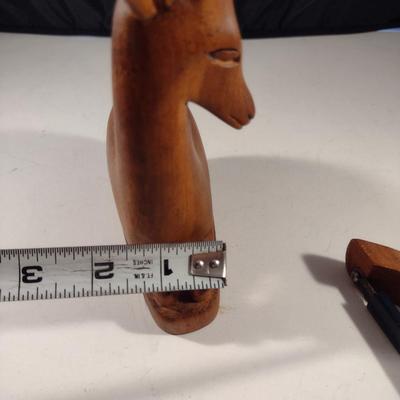 Hand Carved Wooden Gazelle/Antelope