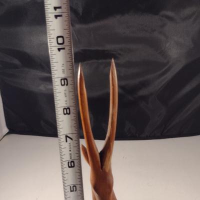 Hand Carved Wooden Gazelle/Antelope