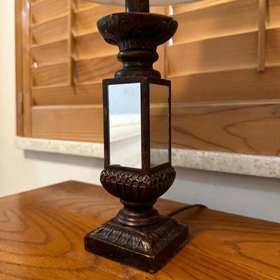 3 FELT LINED DRAWER NIGHTSTAND WITH LAMP & ALARM CLOCK
