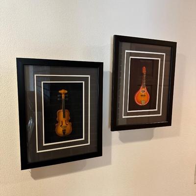 SCALED MODEL STRING INSTRUMENTS IN SHADOW BOX FRAMES