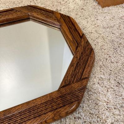 WALL MIRROR AND A PAIR OF CANDLE SCONCES