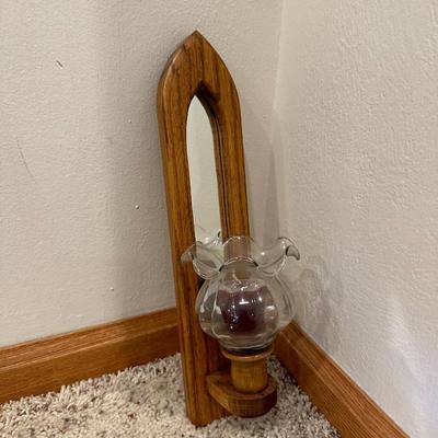 WALL MIRROR AND A PAIR OF CANDLE SCONCES