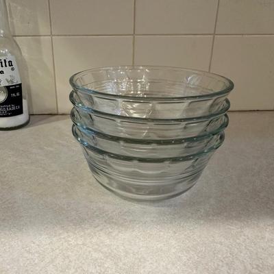 GLASS BAKING DISH, WEAVED CLAY BOWL, SALT/PEPPER SHAKERS AND MORE