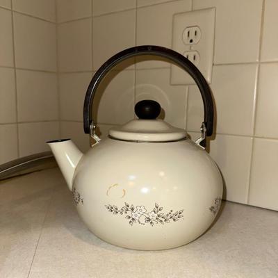 ENAMEL TEA KETTLE AND COOKWARE