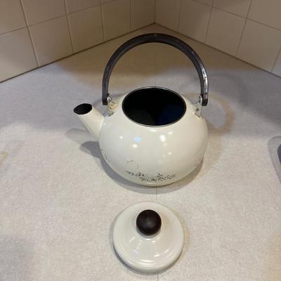 ENAMEL TEA KETTLE AND COOKWARE