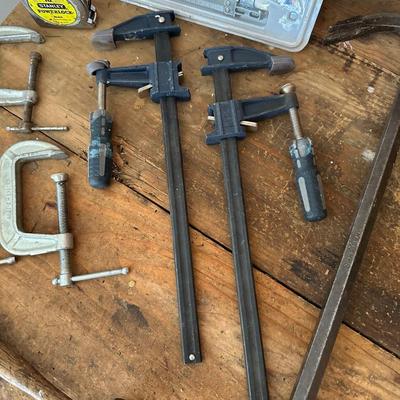 C-CLAMPS, CROWBAR, MALLET, TAPE MEASURE, MORE