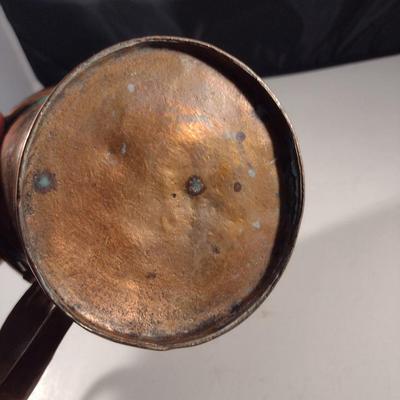 Antique Folk Art Handled Copper Mug/Pitcher- Approx 5 3/4" Tall