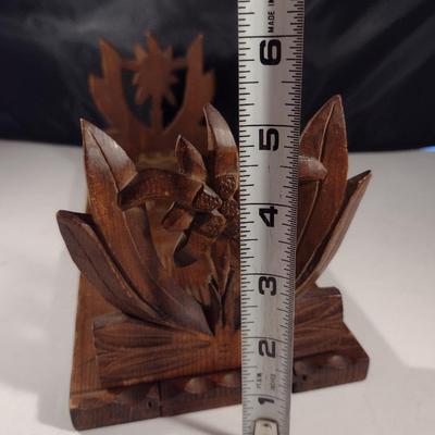 Vintage Wood Expanding Shelf Folding Bookends Adjustable 12"-18"