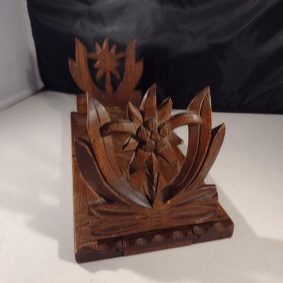 Vintage Wood Expanding Shelf Folding Bookends Adjustable 12"-18"