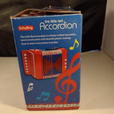 Vintage Schylling 'The Little Red Accordion' Children's Instrument with Original Box