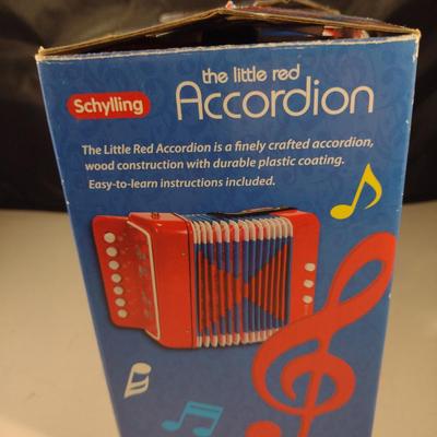 Vintage Schylling 'The Little Red Accordion' Children's Instrument with Original Box