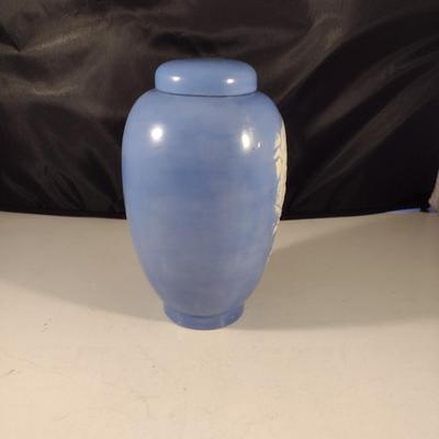 Vintage Handmade Ceramic Ginger Jar with Lid- Approx 6 3/4" Tall