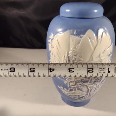 Vintage Handmade Ceramic Ginger Jar with Lid- Approx 6 3/4" Tall