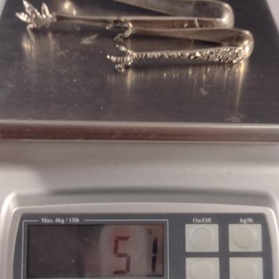 Pair of Sterling Silver Sugar Cube/Ice Tongs- Approx Weight 51 Grams