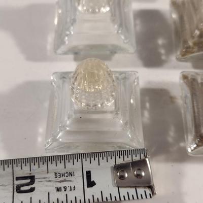 Four Sets of Vintage Art Deco Style Glass Salt and Pepper Shakers- Approx 1 1/2" Square