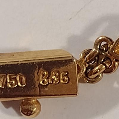 18 Karat Gold Over Silver Tennis Bracelet with Sapphire- Approx 7" Long (#4)