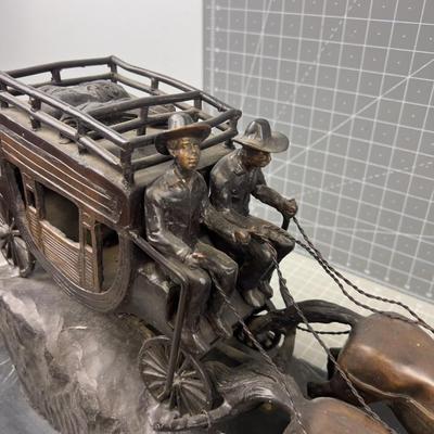 "Stagecoach" by Charles M. Russel Bronze Sculpture