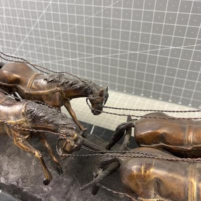 "Stagecoach" by Charles M. Russel Bronze Sculpture