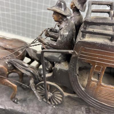 "Stagecoach" by Charles M. Russel Bronze Sculpture