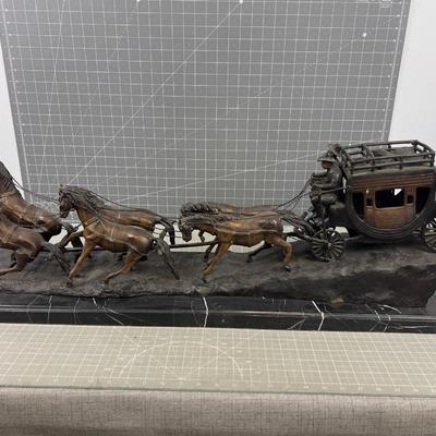 "Stagecoach" by Charles M. Russel Bronze Sculpture