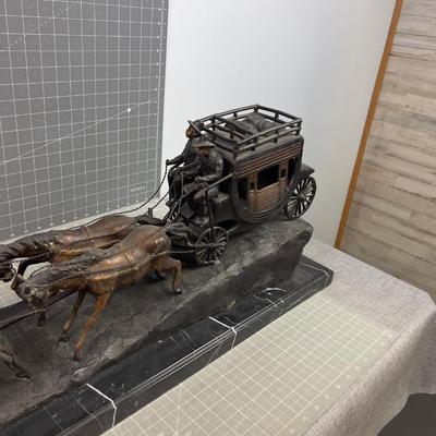 "Stagecoach" by Charles M. Russel Bronze Sculpture