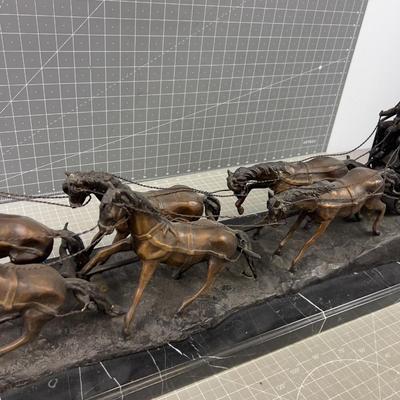 "Stagecoach" by Charles M. Russel Bronze Sculpture