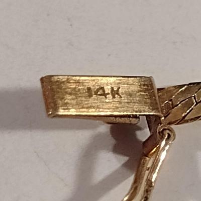 14 Karat Yellow Gold and Onyx Bracelet and Earring Set- Approx Weight 4 Grams (#5)