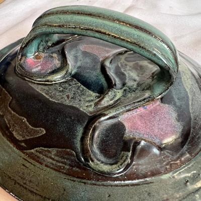 Stoneware Pottery Lidded Pots (K-RG)