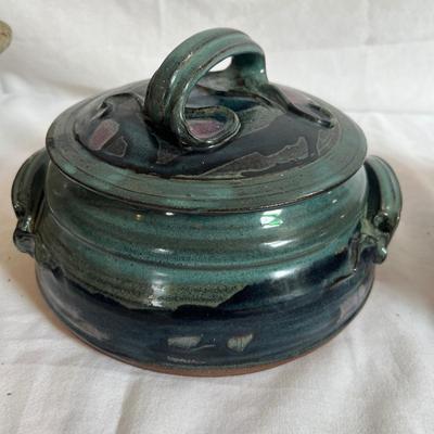 Stoneware Pottery Lidded Pots (K-RG)