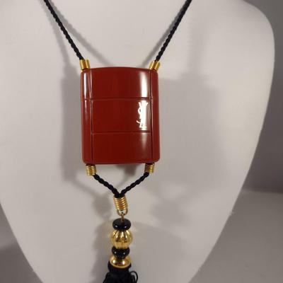 Vintage Yves Saint Laurent YSL Opium Perfume Tassel Pendant Necklace (#9)
