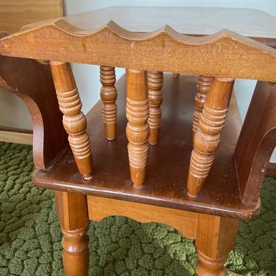Vintage side table with magazine rack