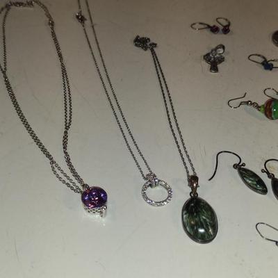 Assorted Jewelry- Earrings, Pendants, Necklaces (#11)