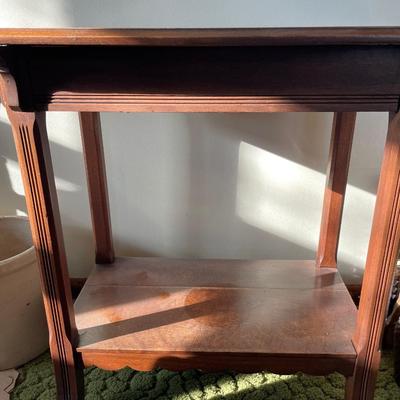 Wood side table with bottom Shelf