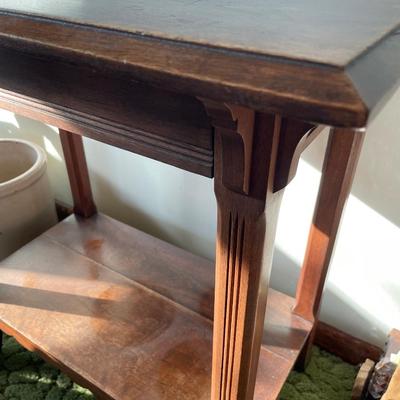 Wood side table with bottom Shelf