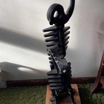Very heavy welded steel metal sculpture