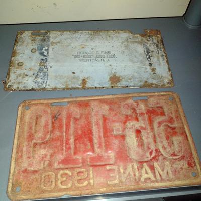 Collection of Antique Auto Tags- Four Pieces