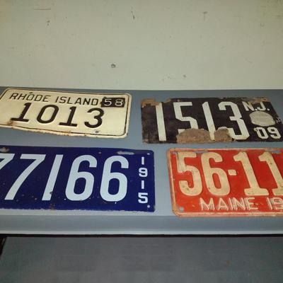 Collection of Antique Auto Tags- Four Pieces