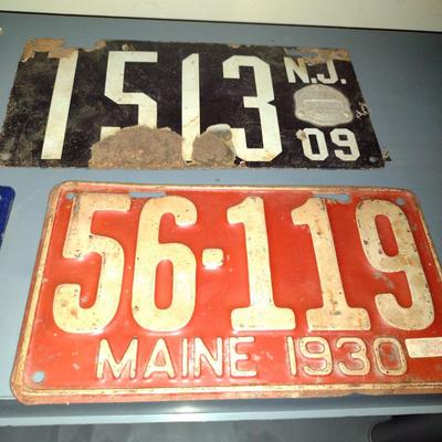 Collection of Antique Auto Tags- Four Pieces