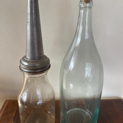 Vintage Liquid funnel & bottle