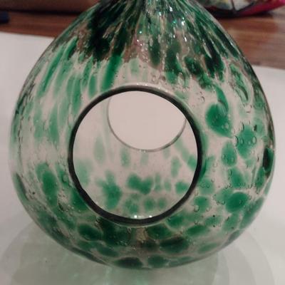 Hanging Glass Plant Holder- Measures approx 7" x 8"