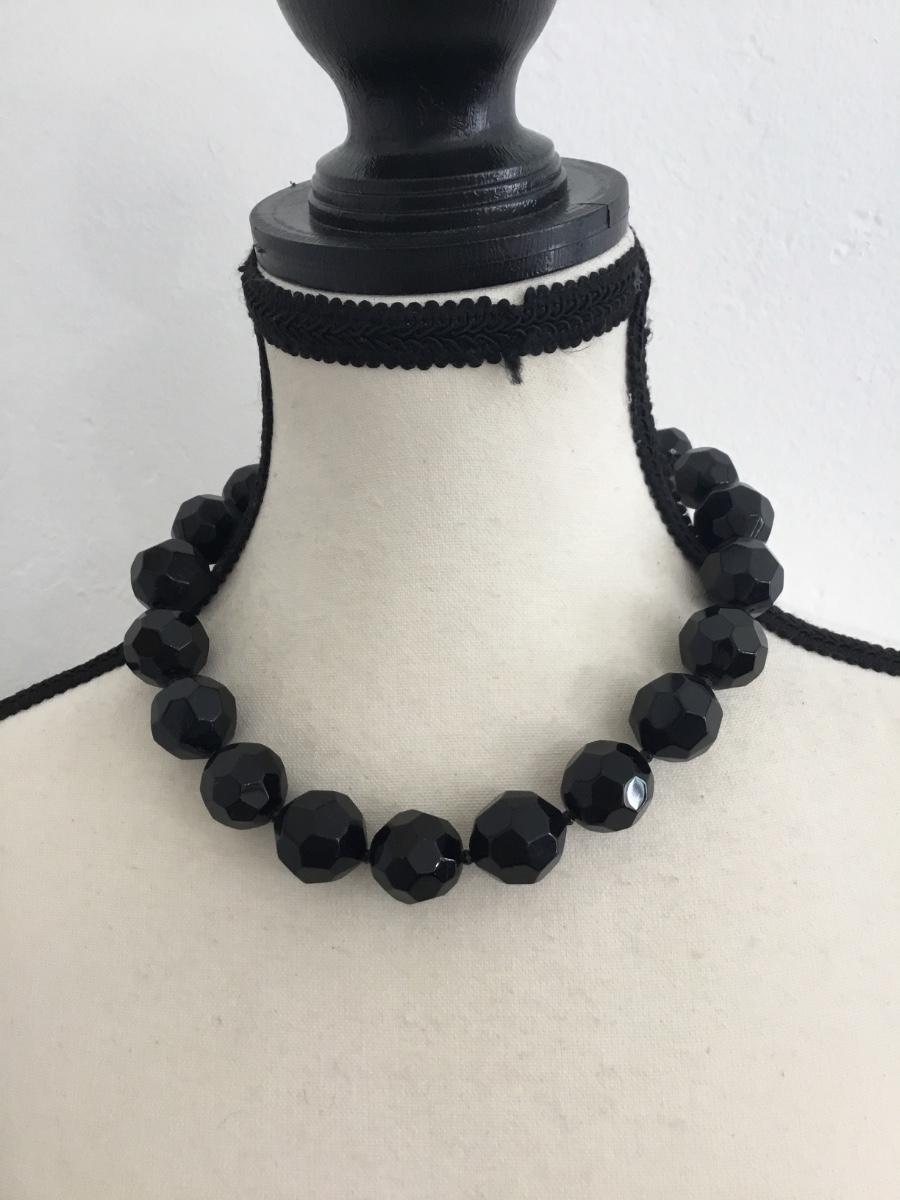 Bocar Black Glass Beaded Jewelry Set – Collar Necklace, Earrings & Bracelet For Women