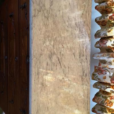 Wood dresser with marble top