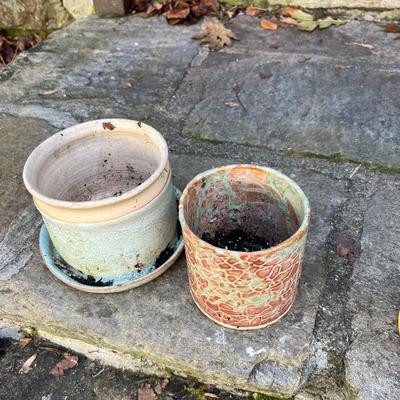 Pottery Birdhouse Plus Plant Pots (Y-RG)