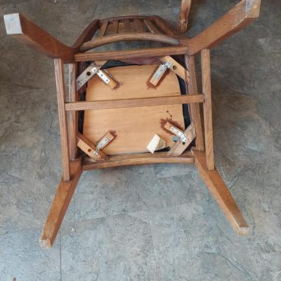 Six Wooden Dining Chairs w/ Leather Seats (K-BBL)