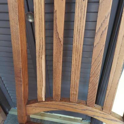 Six Wooden Dining Chairs w/ Leather Seats (K-BBL)