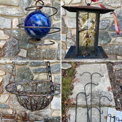Glass Hummingbird Feeder Plus Bird Feeder, shepherd’s Hooks & More (Y-RG)